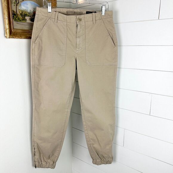 Banana Republic Slim Utility Pant Size 12 NWT Khaki Ankle Zip - Picture 2 of 7